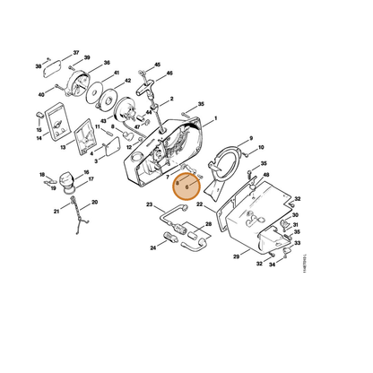 STIHL part 9097-021-2400 — IPL diagram snippet (6x zoom, amber highlight)