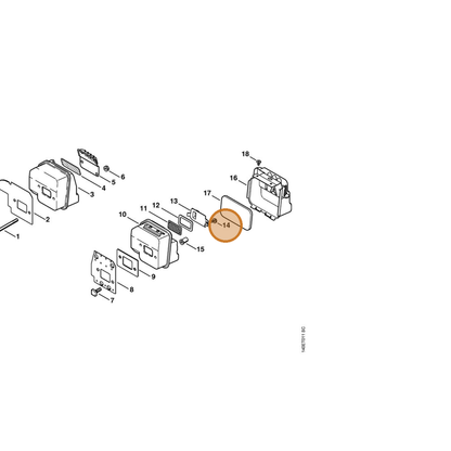 STIHL part 9099-021-0805 — IPL diagram snippet (6x zoom, amber highlight)
