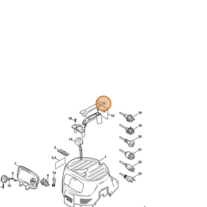 STIHL part 9104-003-0581 — IPL diagram snippet (6x zoom, amber highlight)