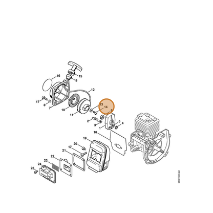 STIHL part 9104-003-0960 — IPL diagram snippet (6x zoom, amber highlight)