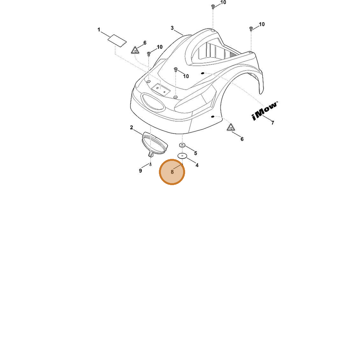 STIHL part 9104-003-3003 — IPL diagram snippet (6x zoom, amber highlight)