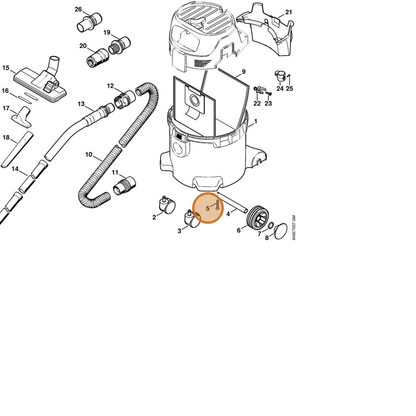 STIHL part 9104-003-4143 — IPL diagram snippet (6x zoom, amber highlight)