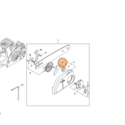STIHL part 9104-003-8600 — IPL diagram snippet (6x zoom, amber highlight)