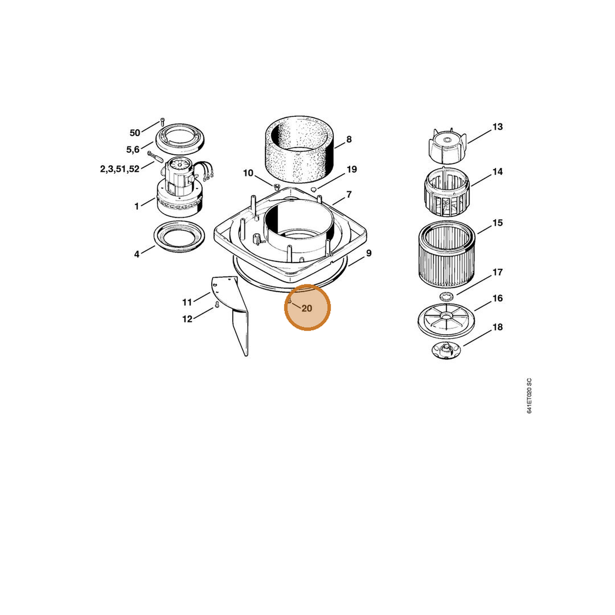 STIHL part 9104-003-8778 — IPL diagram snippet (6x zoom, amber highlight)