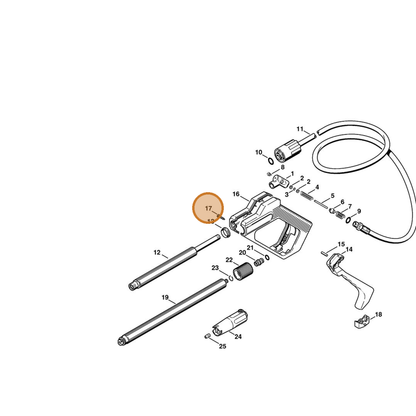 STIHL part 9104-003-9942 — IPL diagram snippet (6x zoom, amber highlight)