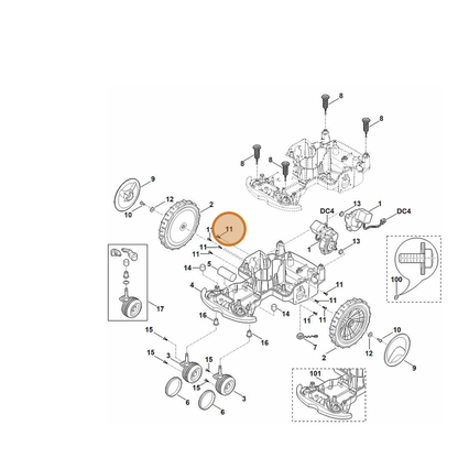 STIHL part 9104-007-4270 — IPL diagram snippet (6x zoom, amber highlight)