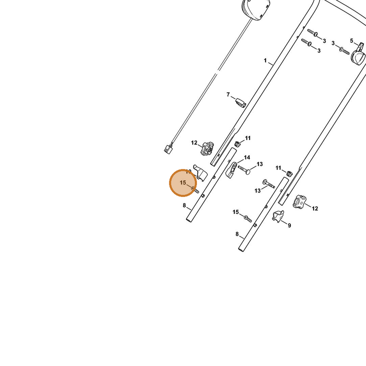 STIHL part 9104-007-9990 — IPL diagram snippet (6x zoom, amber highlight)