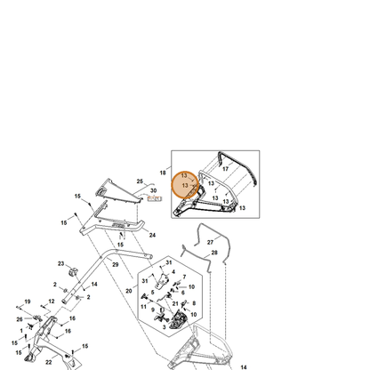 STIHL part 9104-020-0660 — IPL diagram snippet (6x zoom, amber highlight)