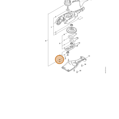 STIHL part 9110-391-0615 — IPL diagram snippet (6x zoom, amber highlight)