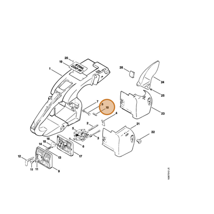 STIHL part 9121-319-0960 — IPL diagram snippet (6x zoom, amber highlight)