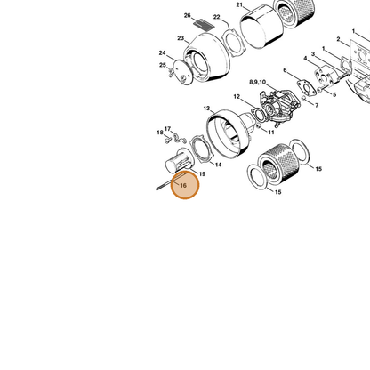STIHL part 9121-319-1500 — IPL diagram snippet (6x zoom, amber highlight)