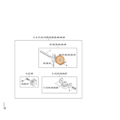 STIHL part 9133-381-0610 — IPL diagram snippet (6x zoom, amber highlight)