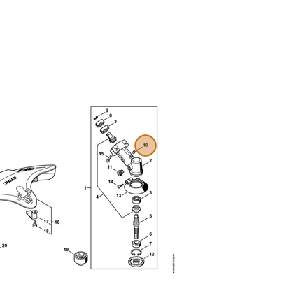 STIHL part 9134-381-0930 — IPL diagram snippet (6x zoom, amber highlight)