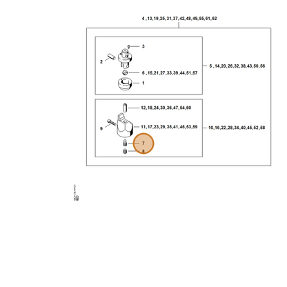 STIHL part 9135-381-1770 — IPL diagram snippet (6x zoom, amber highlight)