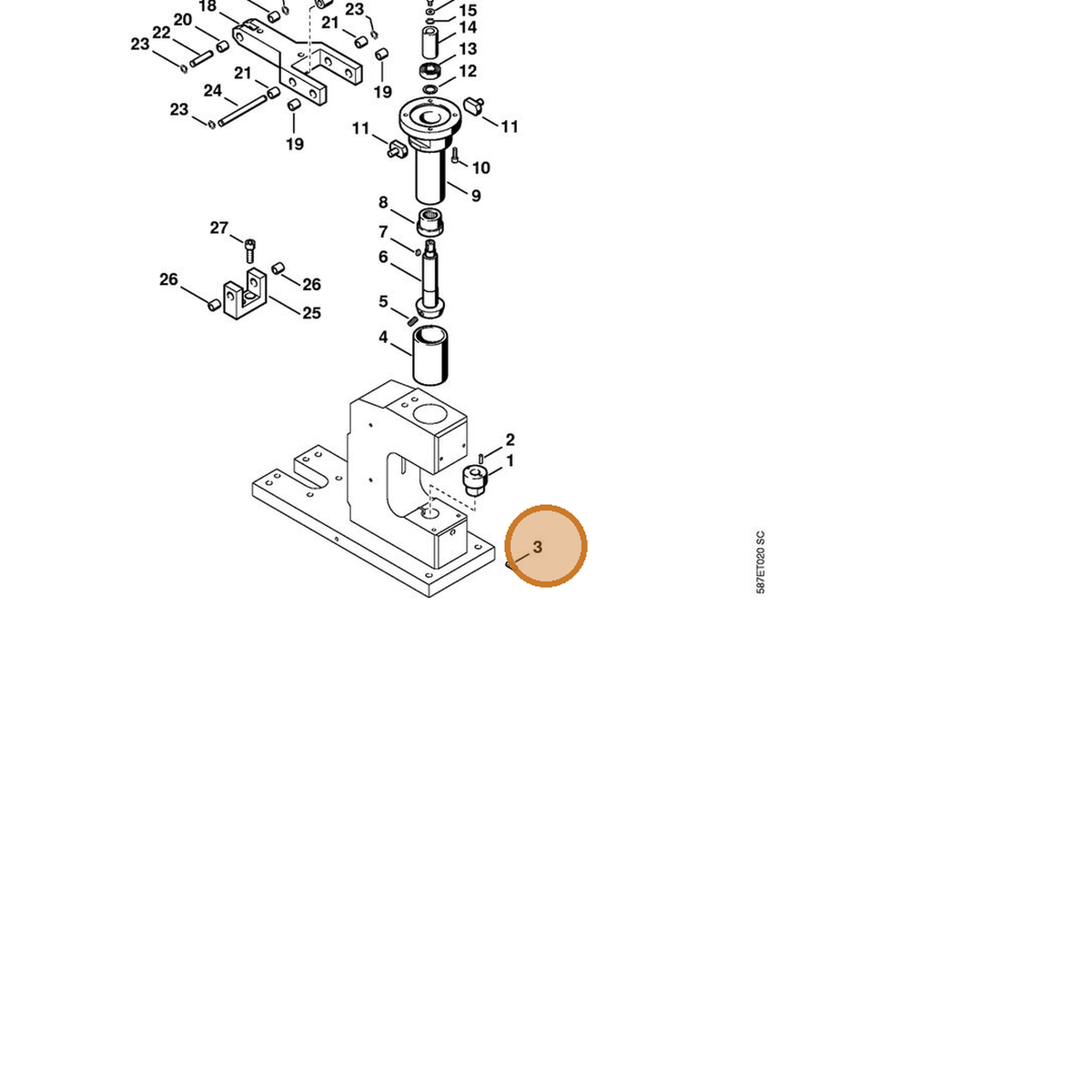 STIHL part 9135-381-1800 — IPL diagram snippet (6x zoom, amber highlight)