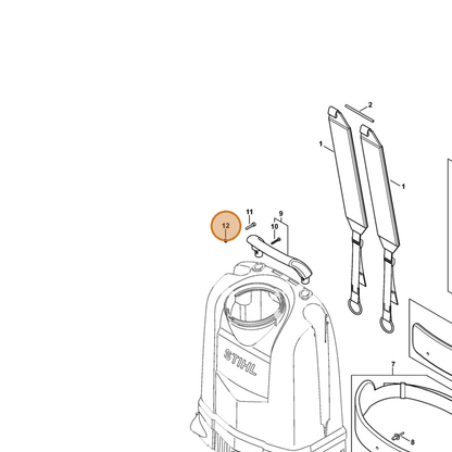 STIHL part 9208-260-0700 — IPL diagram snippet (6x zoom, amber highlight)