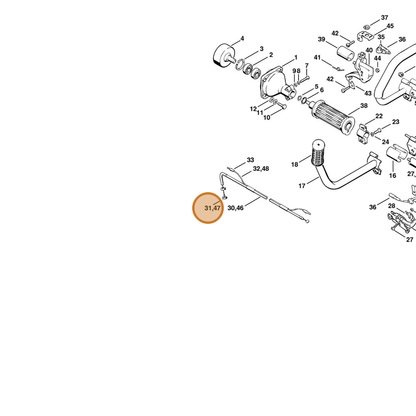 STIHL part 9208-260-0900 — IPL diagram snippet (6x zoom, amber highlight)
