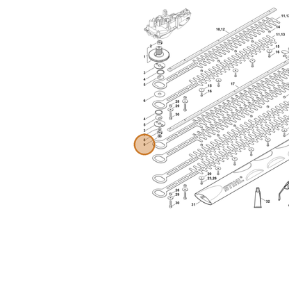STIHL part 9208-260-1142 — IPL diagram snippet (6x zoom, amber highlight)