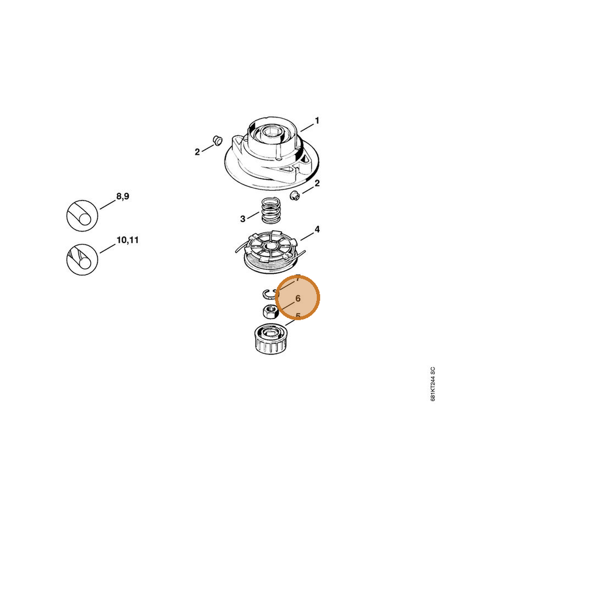 STIHL part 9210-260-1400 — IPL diagram snippet (6x zoom, amber highlight)