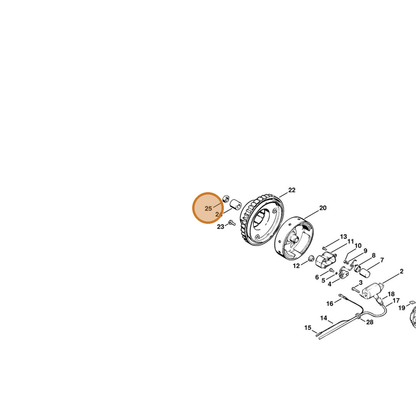 STIHL part 9210-261-1340 — IPL diagram snippet (6x zoom, amber highlight)