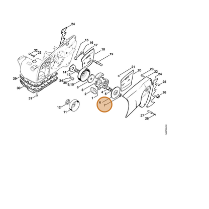 STIHL part 9210-261-1350 — IPL diagram snippet (6x zoom, amber highlight)