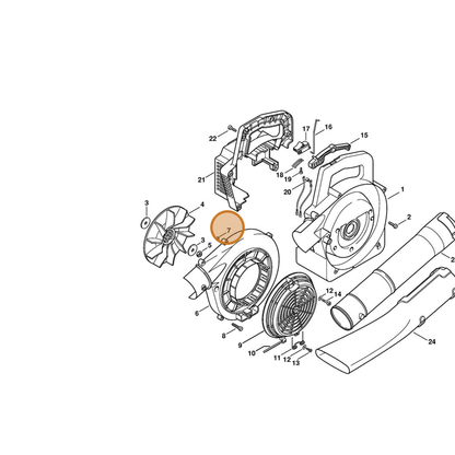 STIHL part 9210-262-0600 — IPL diagram snippet (6x zoom, amber highlight)