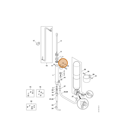 STIHL part 9210-262-0900 — IPL diagram snippet (6x zoom, amber highlight)