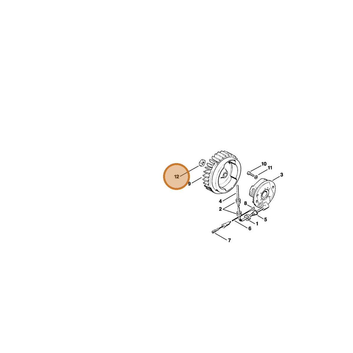 STIHL part 9211-260-1340 — IPL diagram snippet (6x zoom, amber highlight)