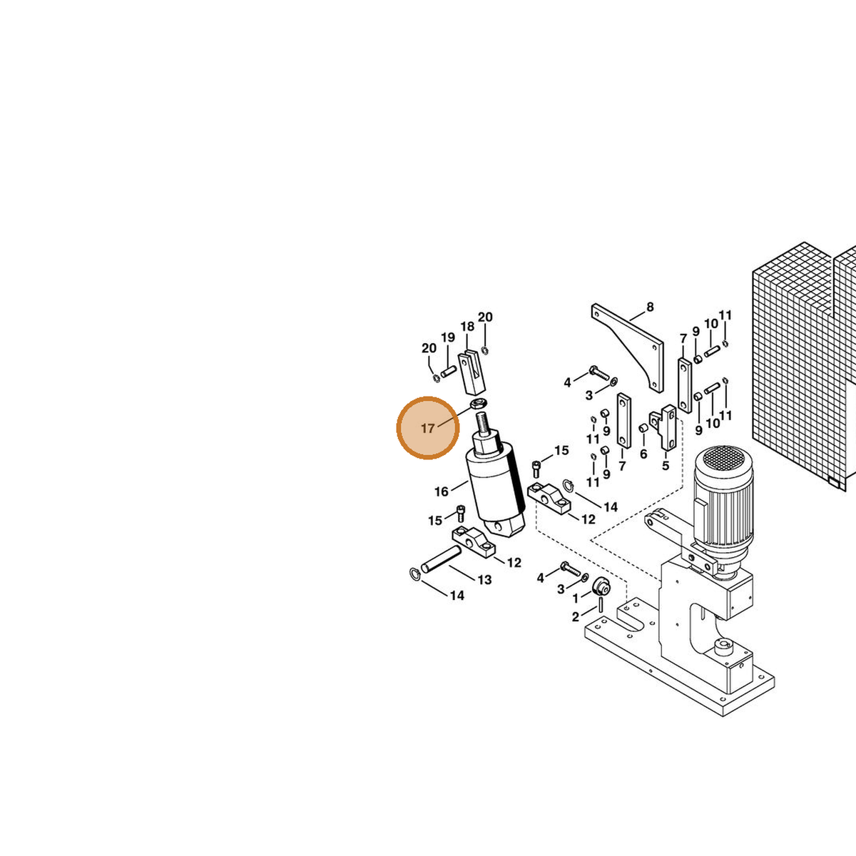 STIHL part 9211-260-1860 — IPL diagram snippet (6x zoom, amber highlight)