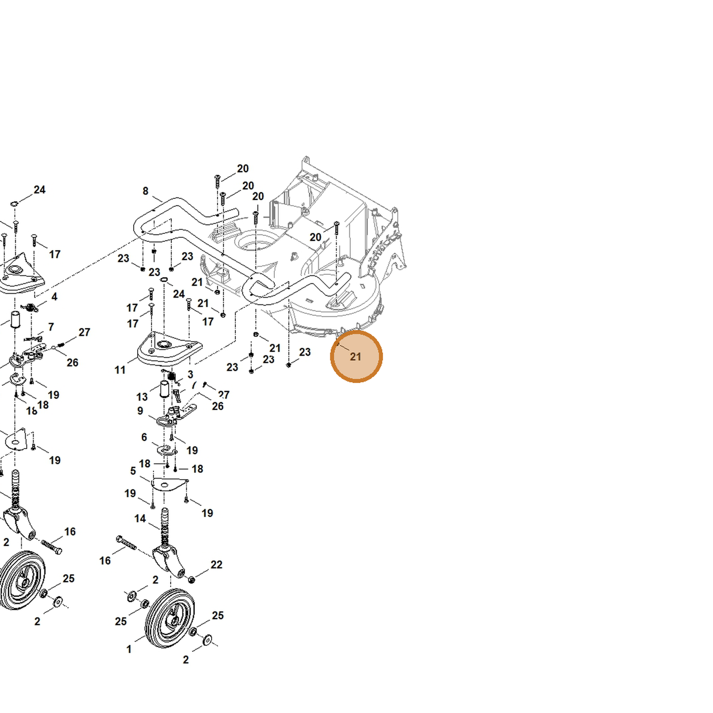 STIHL part 9212-260-1100 — IPL diagram snippet (6x zoom, amber highlight)