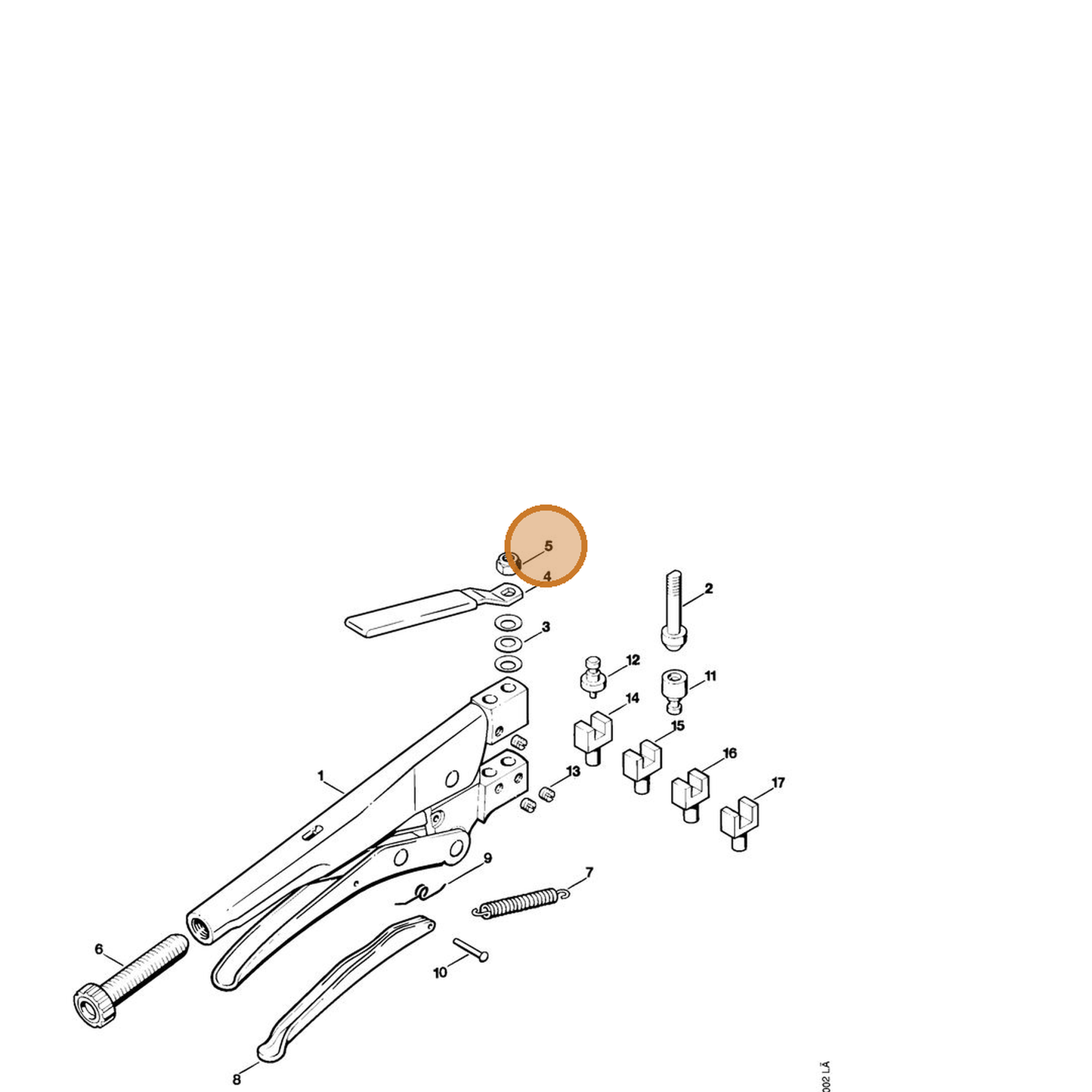 STIHL part 9214-320-0900 — IPL diagram snippet (6x zoom, amber highlight)