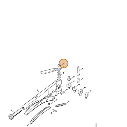 STIHL part 9214-320-0900 — IPL diagram snippet (6x zoom, amber highlight)