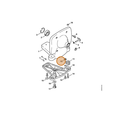 STIHL part 9216-261-0900 — IPL diagram snippet (6x zoom, amber highlight)