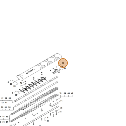 STIHL part 9216-263-0710 — IPL diagram snippet (6x zoom, amber highlight)