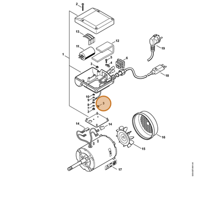 STIHL part 9220-260-0600 — IPL diagram snippet (6x zoom, amber highlight)