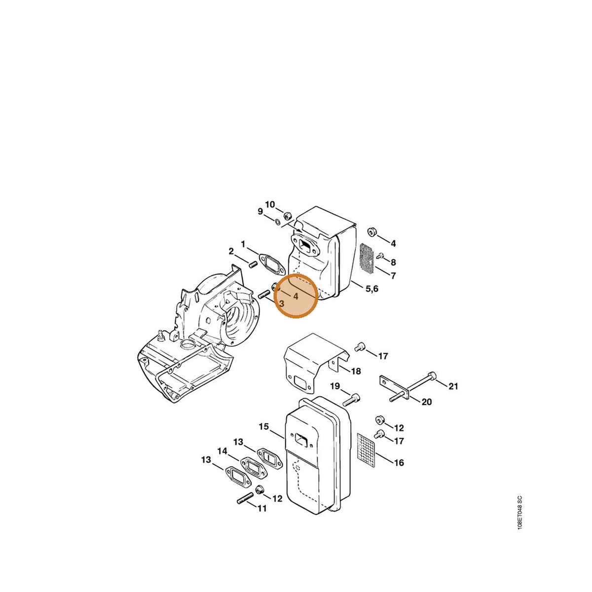 STIHL part 9220-260-0901 — IPL diagram snippet (6x zoom, amber highlight)