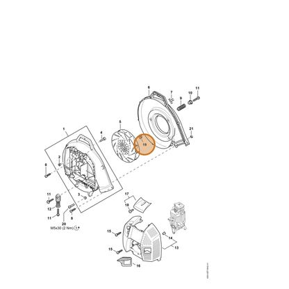STIHL part 9220-262-1401 — IPL diagram snippet (6x zoom, amber highlight)