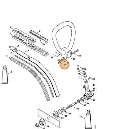 STIHL part 9245-003-0900 — IPL diagram snippet (6x zoom, amber highlight)