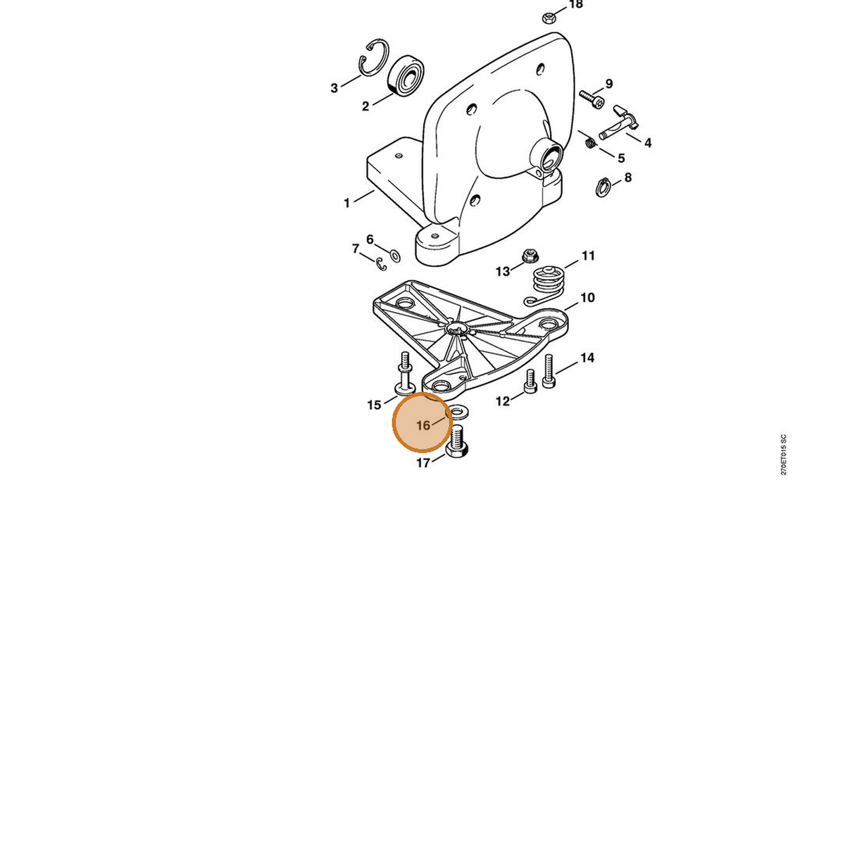 STIHL part 9291-021-0200 — IPL diagram snippet (6x zoom, amber highlight)