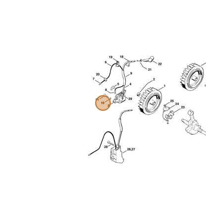 STIHL part 9294-021-0120 — IPL diagram snippet (6x zoom, amber highlight)