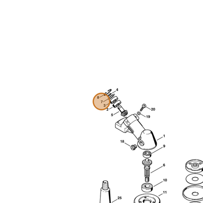 STIHL part 9296-021-1687 — IPL diagram snippet (6x zoom, amber highlight)