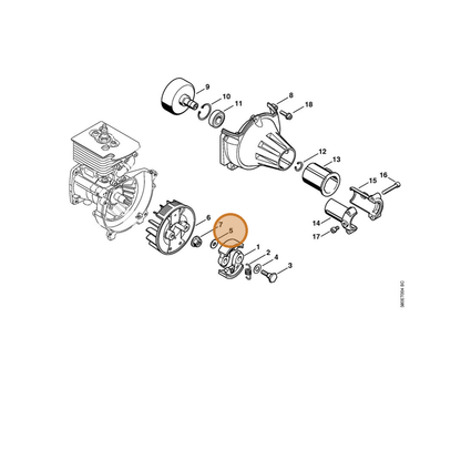 STIHL part 9298-003-3865 — IPL diagram snippet (6x zoom, amber highlight)