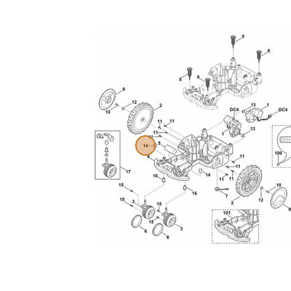 STIHL part 9302-929-4540 — IPL diagram snippet (6x zoom, amber highlight)