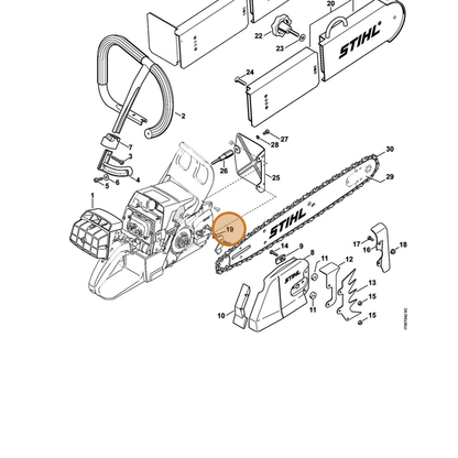 STIHL part 9309-021-0110 — IPL diagram snippet (6x zoom, amber highlight)
