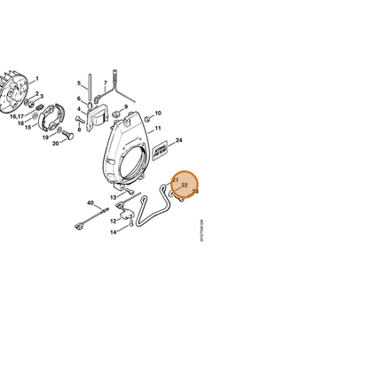 STIHL part 9310-021-0140 — IPL diagram snippet (6x zoom, amber highlight)