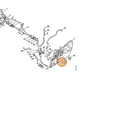 STIHL part 9321-630-0140 — IPL diagram snippet (6x zoom, amber highlight)