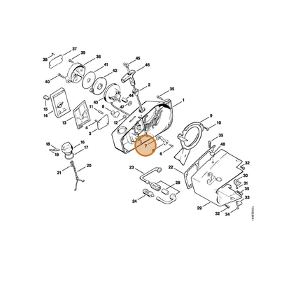 STIHL part 9322-630-0180 — IPL diagram snippet (6x zoom, amber highlight)