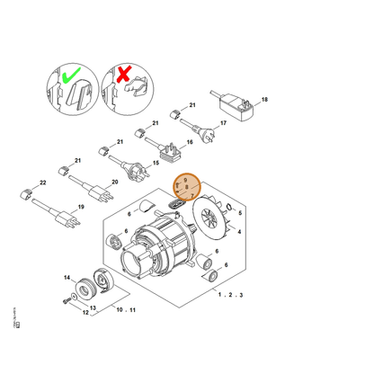 STIHL part 9330-421-0100 — IPL diagram snippet (6x zoom, amber highlight)