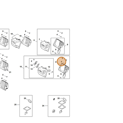 STIHL part 9330-630-0100 — IPL diagram snippet (6x zoom, amber highlight)