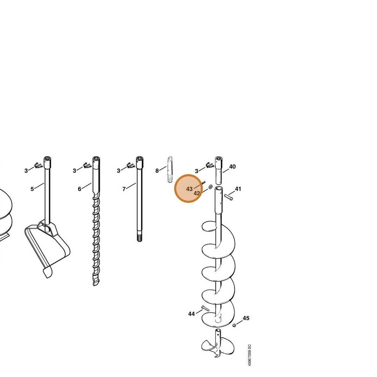 STIHL part 9339-003-0150 — IPL diagram snippet (6x zoom, amber highlight)